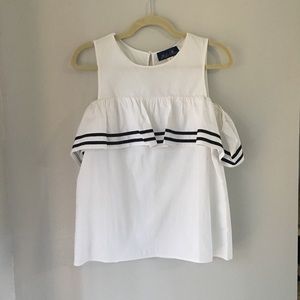 Blue Rain Cold Shoulder Blouse Sz S